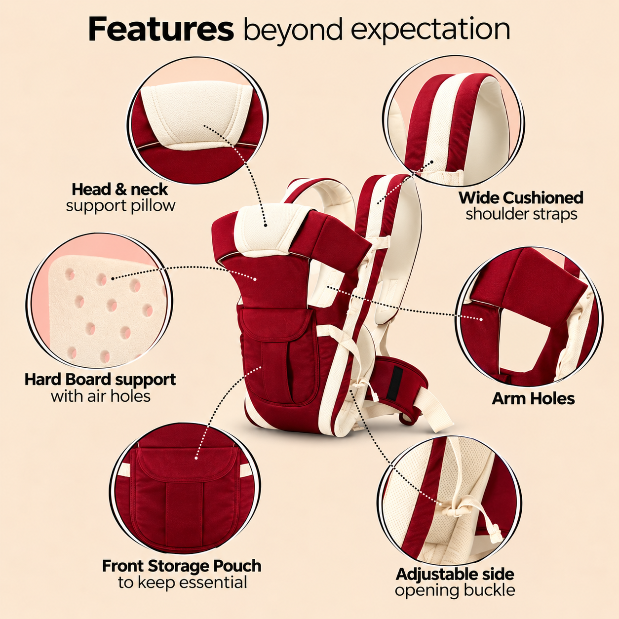 HerChoice Signature Red Carrier in Ruby Red + Cream